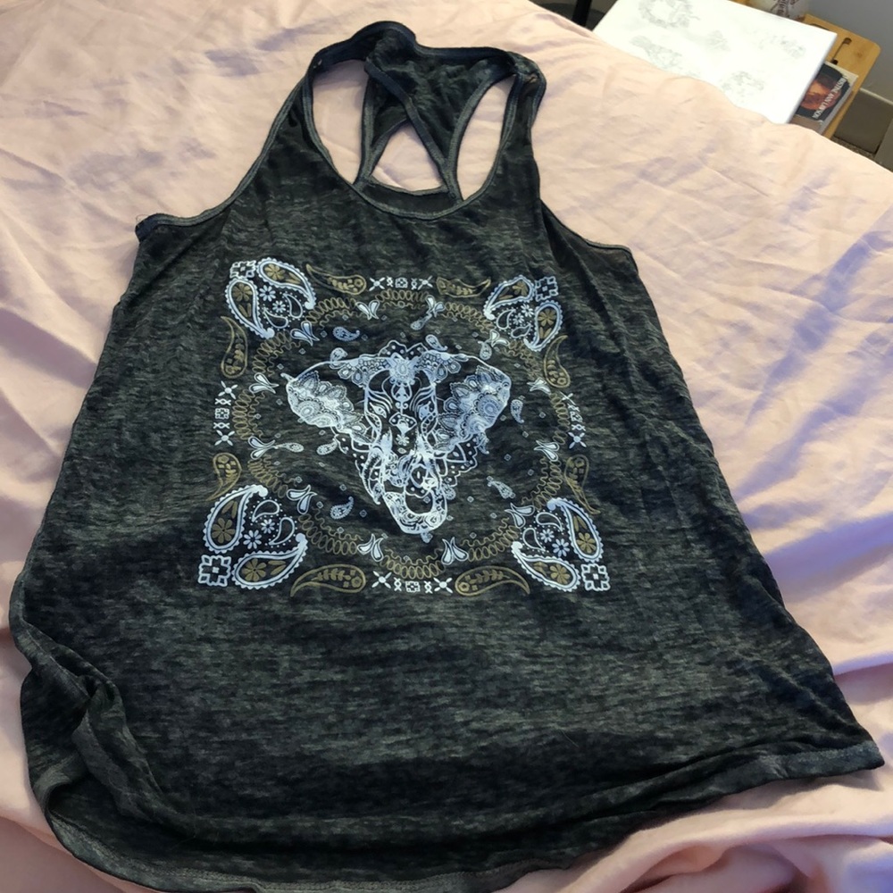 Elephant racer back tank top